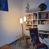 Floor lamp two glass globes and tablet