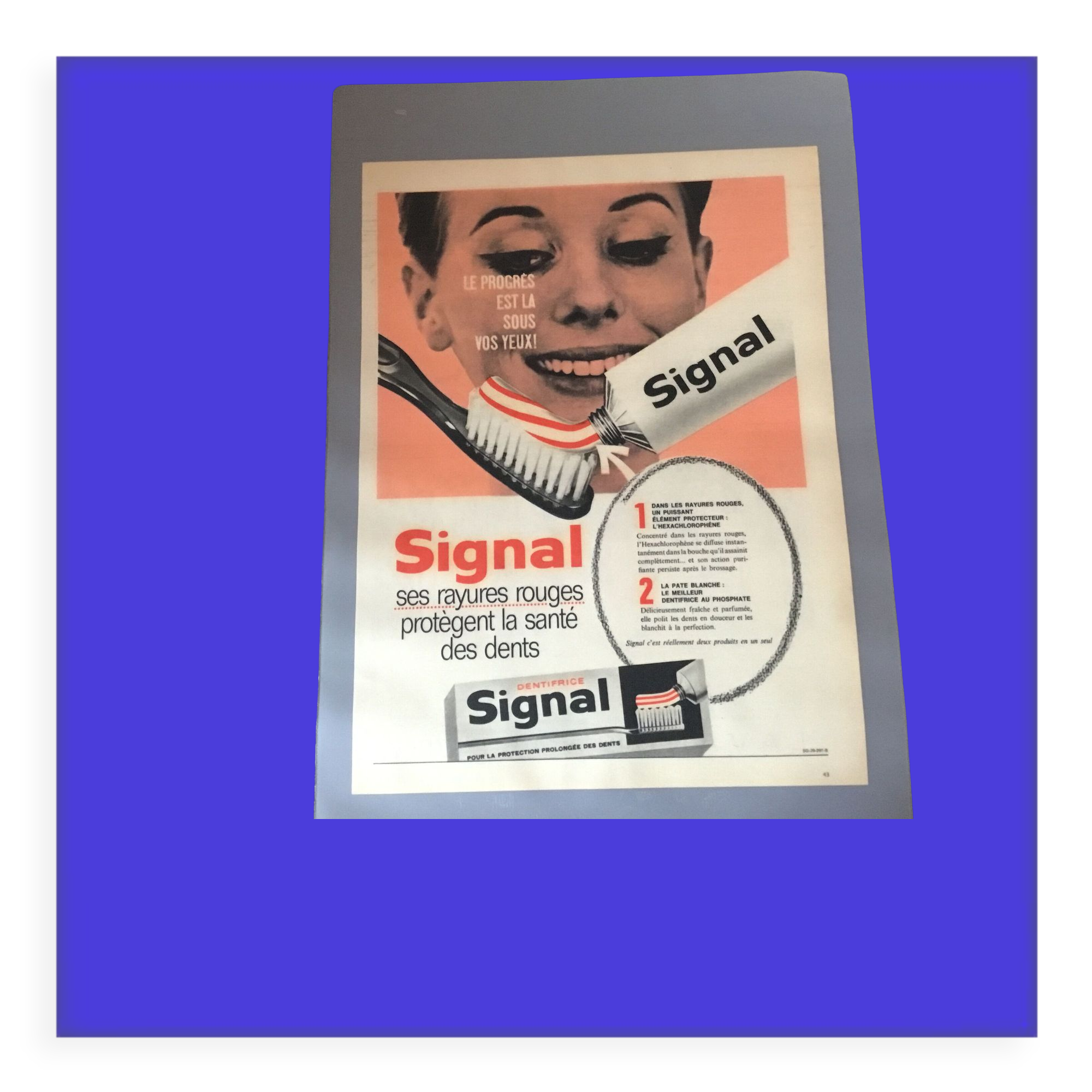 Vintage advertising to frame signal