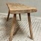 Banc de table d'abattage de table d'appoint antique en bois de hêtre et de châtaignier