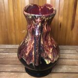 Old morvan small mass pitcher black & red ceramic vintage