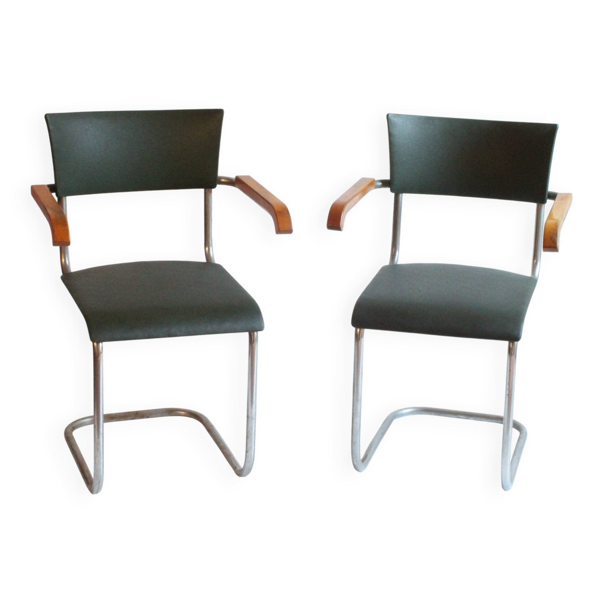 Art deco tubular Armchairs, 1930s set of two