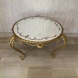Golden coffee table and mirror 1960