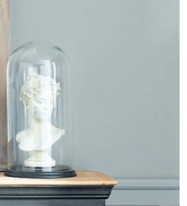 Black base glass bell