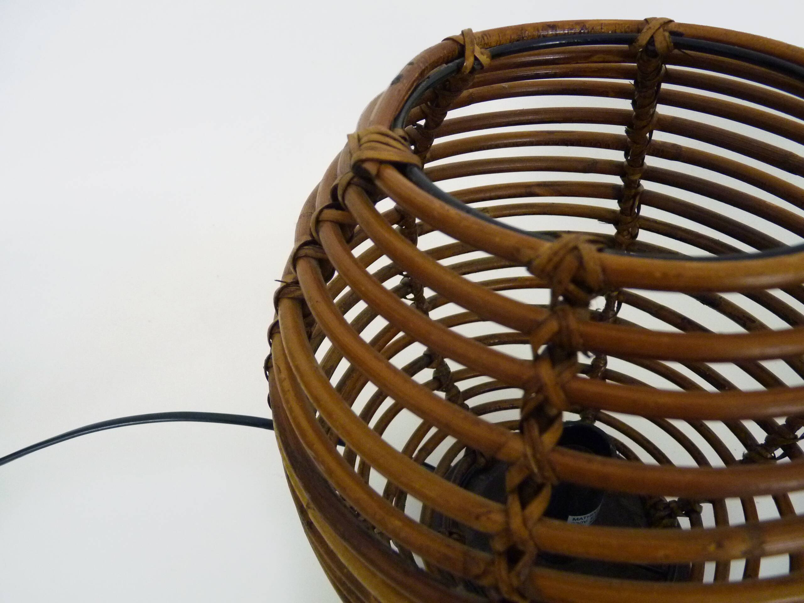 Paire de lampes en rotin Mathias des années 90
