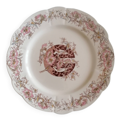 Assiette Longchamp terre de fer Robert Charbonnier 19ème s
