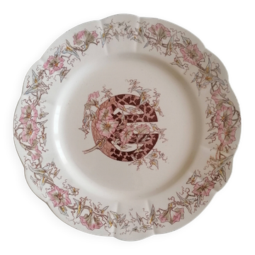 Assiette Longchamp terre de fer Robert Charbonnier 19ème s