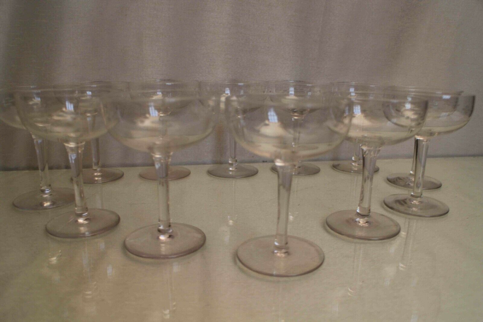 Suite of 12 crystal champagne glasses