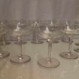 Suite of 12 crystal champagne glasses