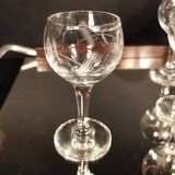 6 verres à liqueur en verre ciselé
