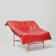 Vintage Montis Butterfly lounge chair by Gerard van den Berg in red leather