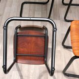 Lot of 4 chairs Vintage Arhend Cantilever oak color