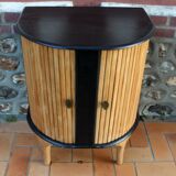 Low cabinet with curtains