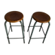 Duo of vintage 60s workshop industrial tabourets