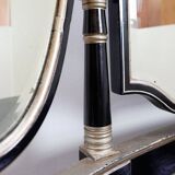 Napoleon III style dressing table in black lacquered wood and 3 mirrors