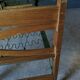 Bed with green metal braces 1960 a person foldable