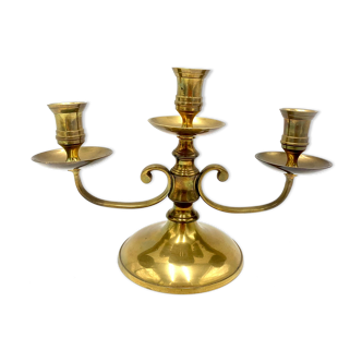 Brass three-arm candlestick