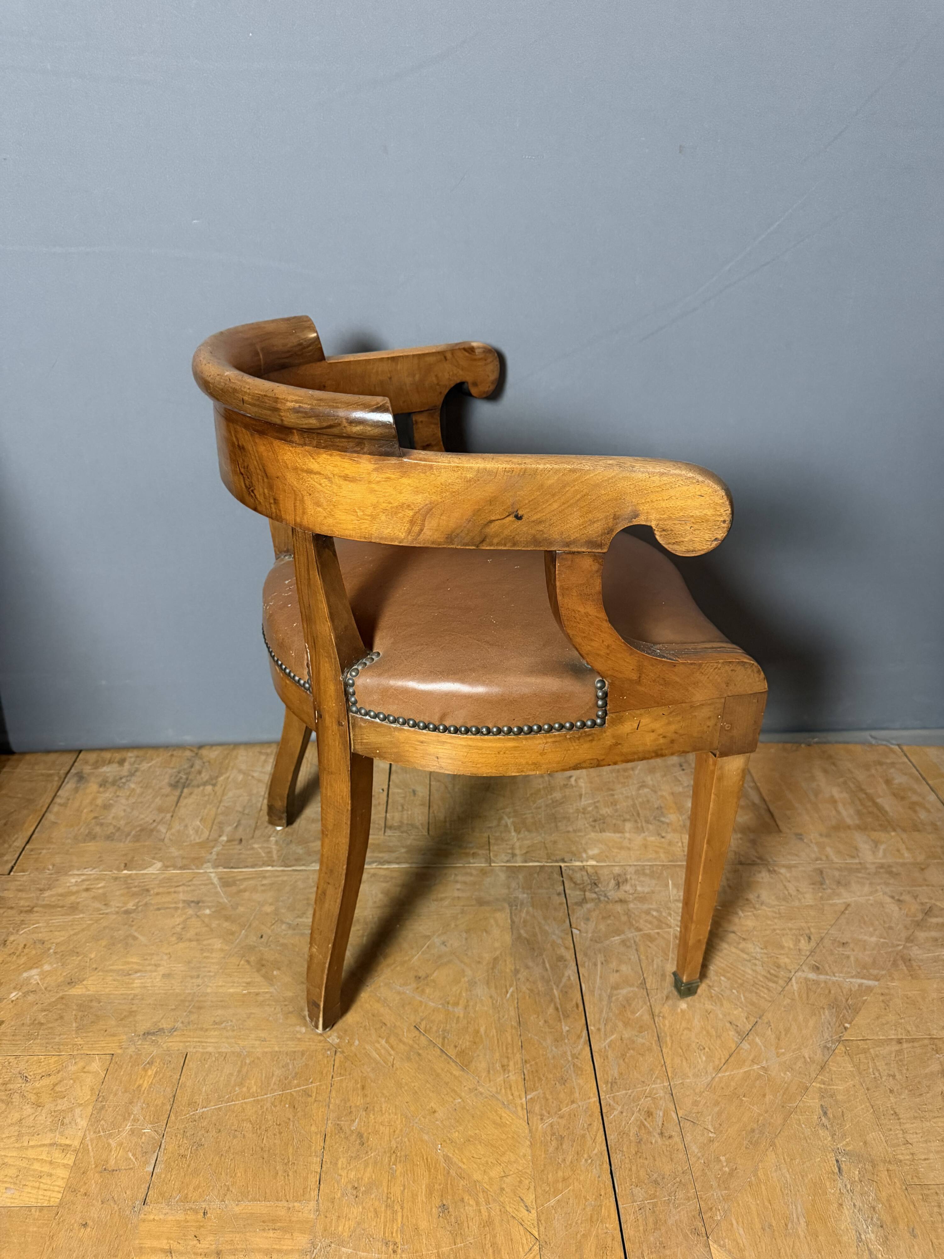 Fauteuil de bureau Restauration à crosses en Noyer