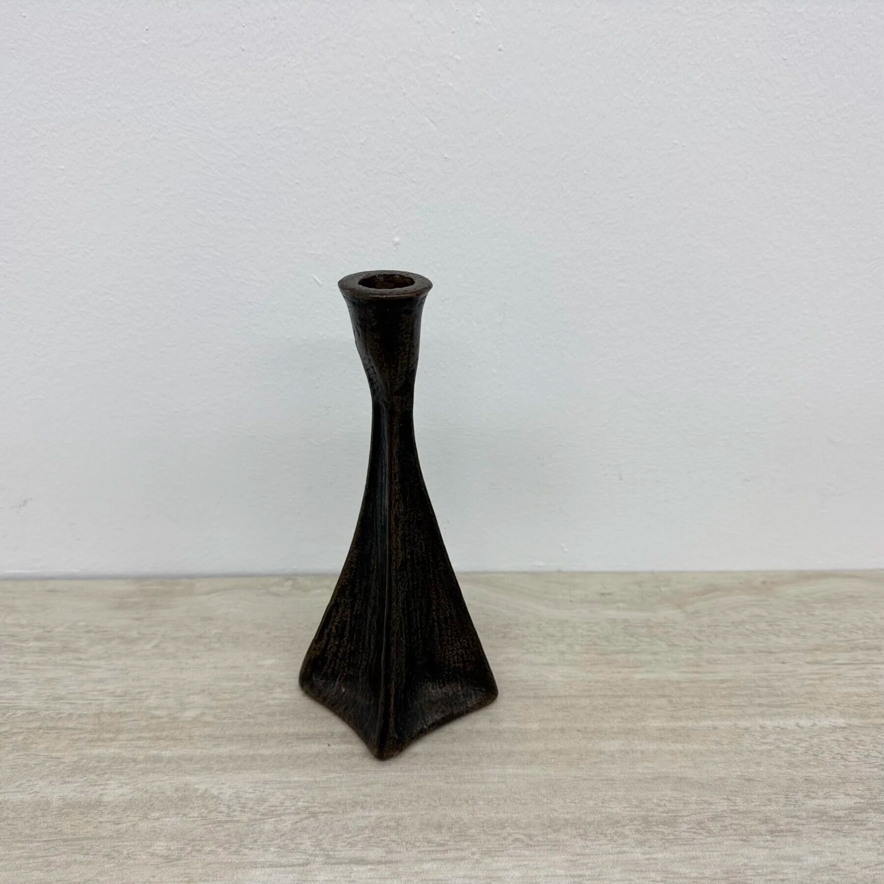 Brutalist bronze candle stick, 1970s