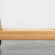 Mustard yellow fabric vintage bench from the late 20th century