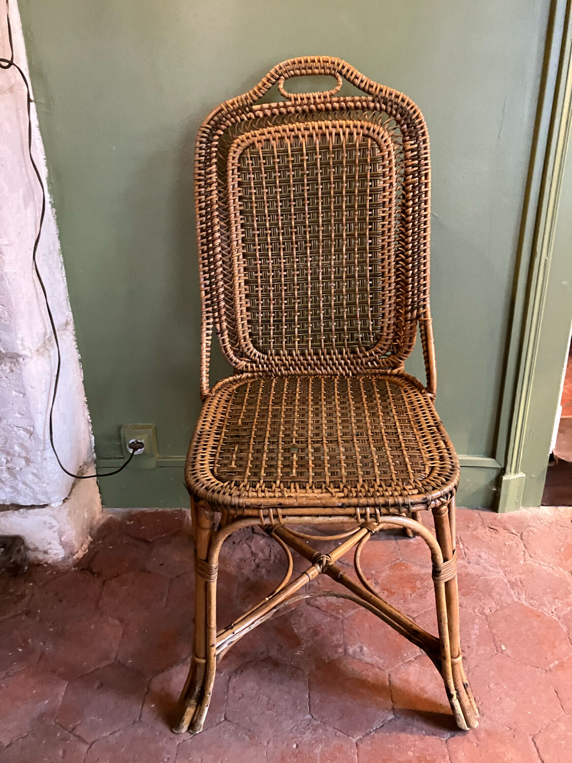 Vintage rattan chair house drucker