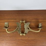 Bougeoir mural ancien laiton – applique double bras Art Déco