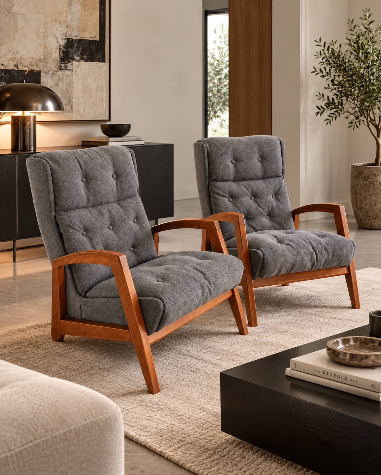 Pair of vintage armchairs by Jean-René Caillette for Steiner – Design f