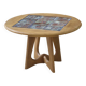 Guéridon/coffee table in oak by Guillerme and Chambron and ceramic by Danikowski for Votre Maison 1950s.