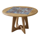 Guéridon/table basse en chêne par Guillerme et Chambron et céramique par Danikowski pour Votre Maison 1950’s