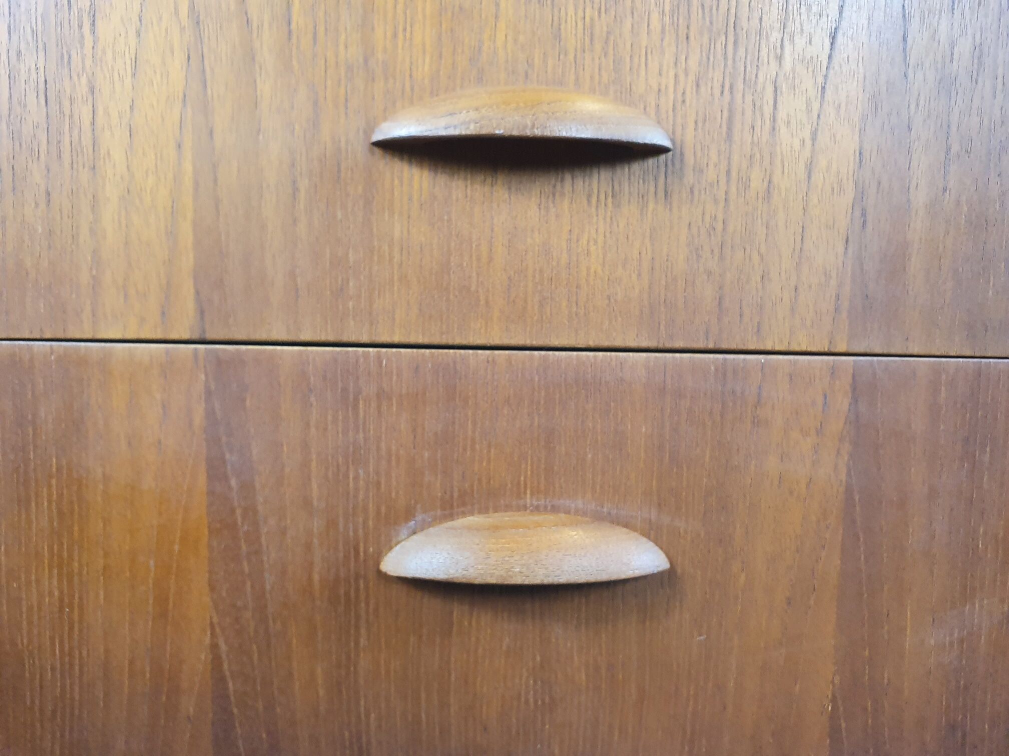 Vintage teak desk with 5 drawers, Restored, Norway 1960