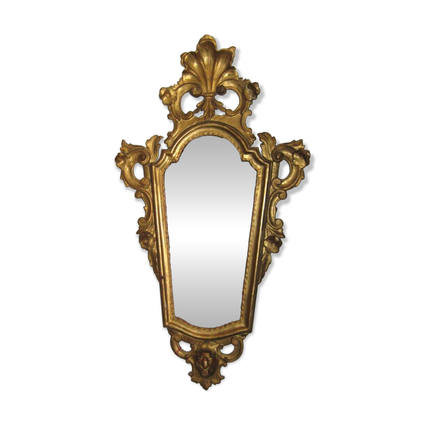 Louis XV style wall mirror in gilded wood, 19th century