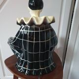 Large vintage Pierrot bedside lamp or table lamp from the 50s/60s 1950s with black tiles