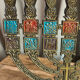 Seven-branched candelabrum, Judeo-Christian, brass and enamel
