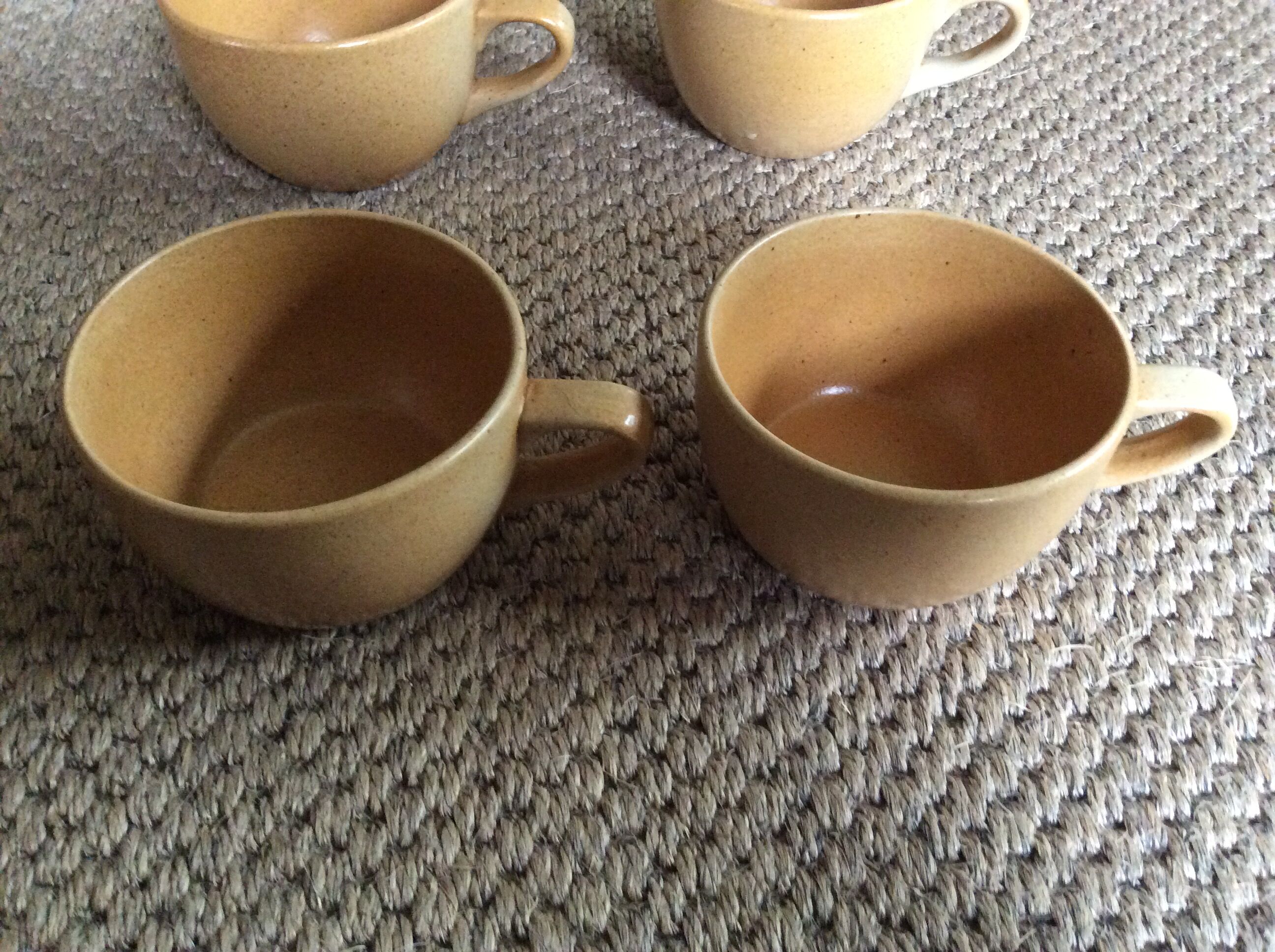 Series of 4 sandstone cups