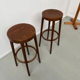 2 Baumann wooden bar top stools