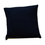 Housse de coussin upcyclée bleu marine en laine 45x45cm