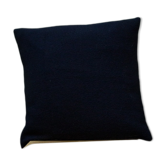 Housse de coussin upcyclée bleu marine en laine 45x45cm