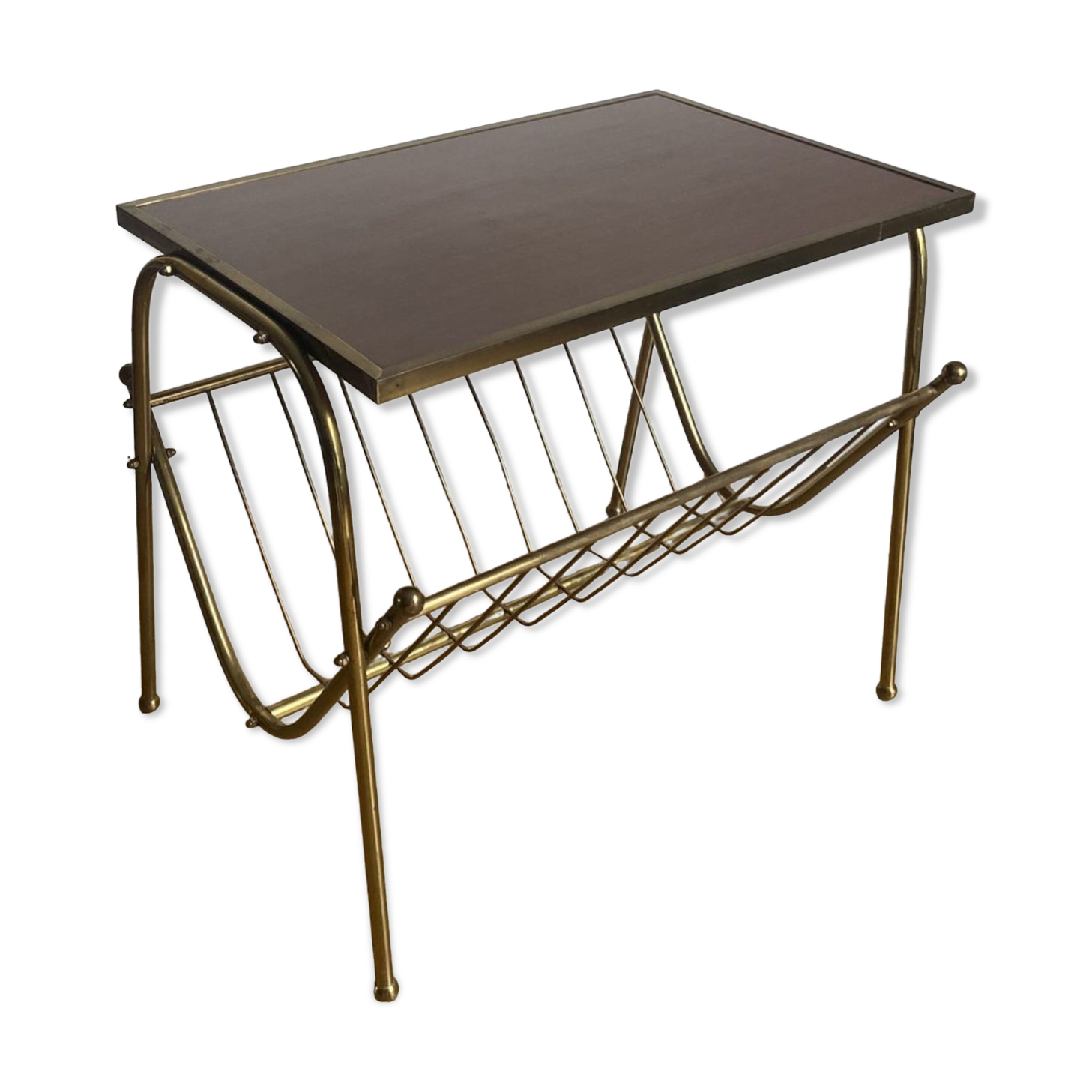 End of vintage magazine rack sofa