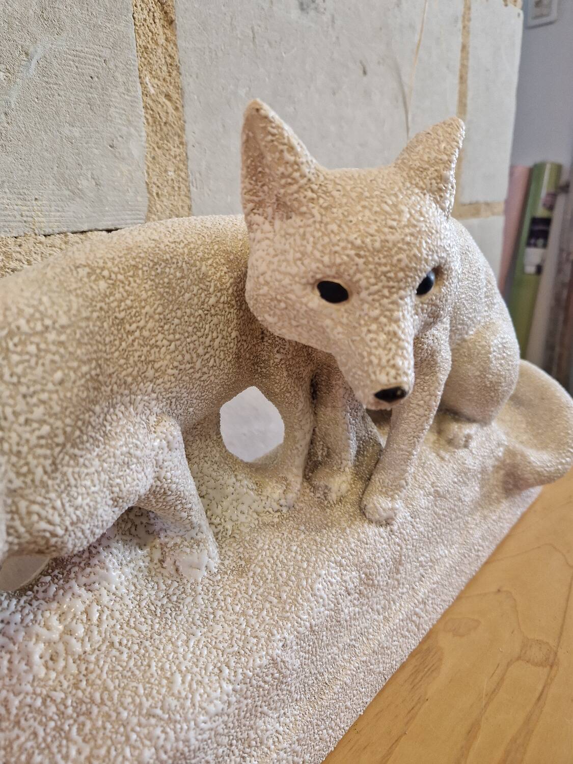 Vinsare Sèvres Ceramic Fox Pair