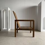 Armchair in natural wood (teak) minimalist design