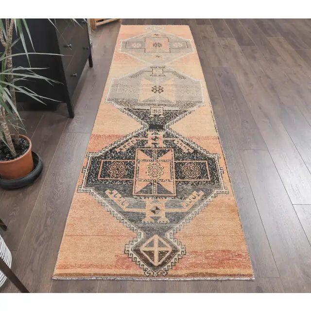 Turkish Oushak Wool Runner 85x320