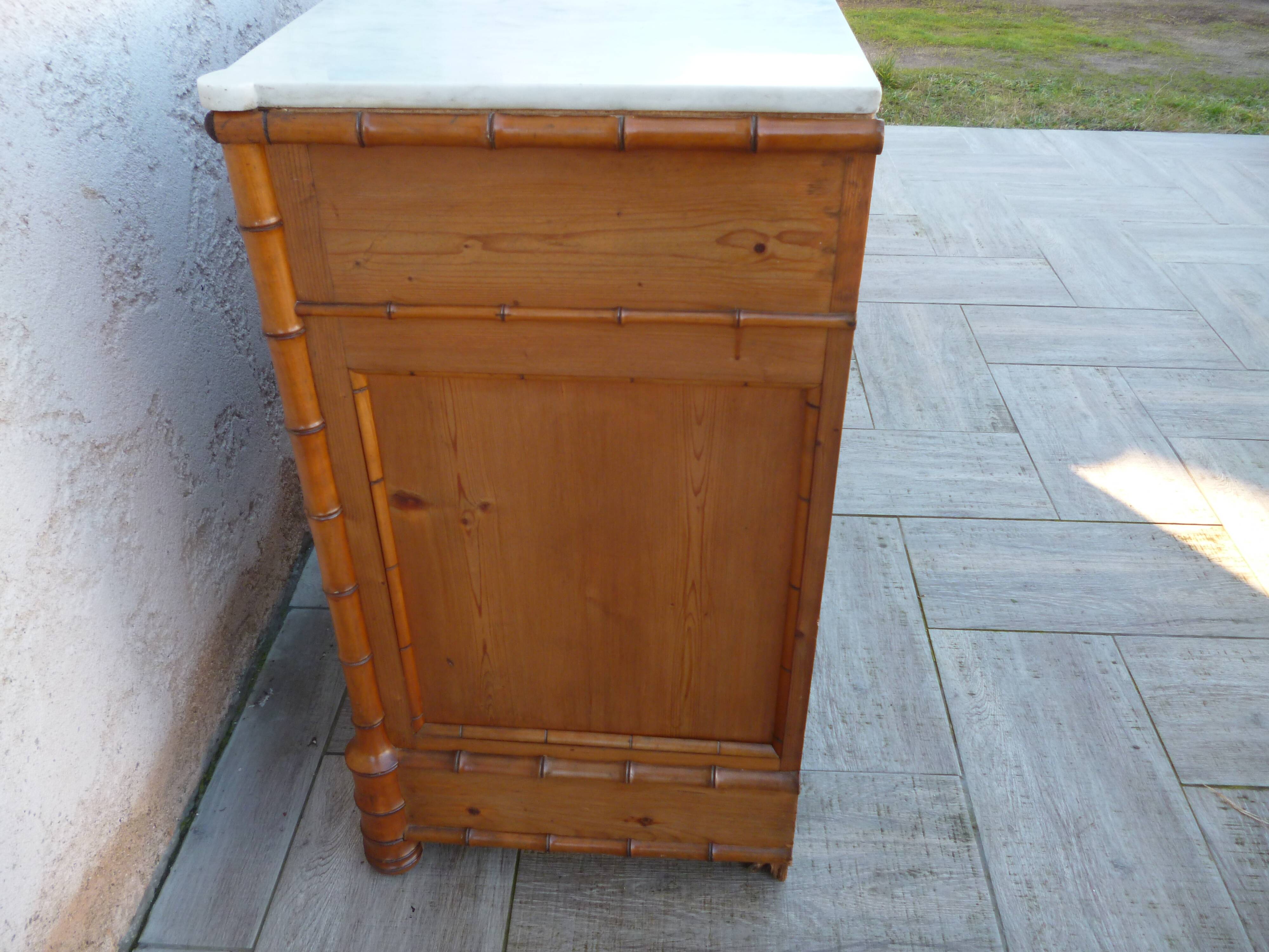 19th century faux bamboo dresser of Maison L Simon rue de Rivoli Paris