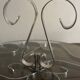 Beautiful cheese platter in glass and stainless steel with arabesques.