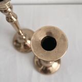 Bougeoirs chandeliers anciens balustre en laiton cuivre