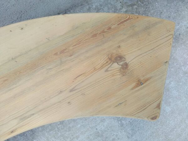 Banc en pin incurvé Vintage