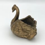 Old zoomorphic pocket tray in bronze, in the shape of a swan