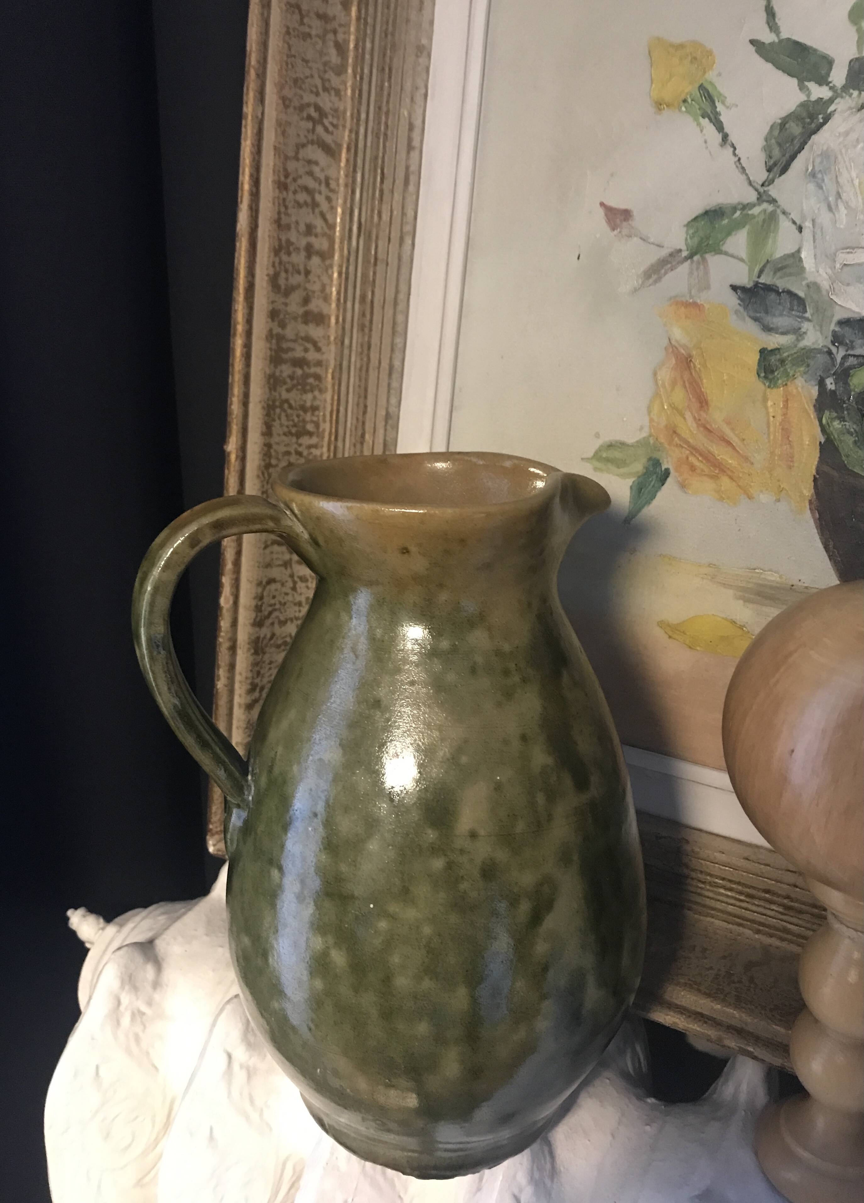 Spotted enamel jug