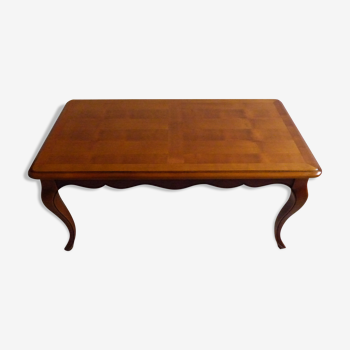 Table basse extensible style Louis XV en merisier