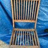 Set of 4 folding garden chairs in exotic wood
