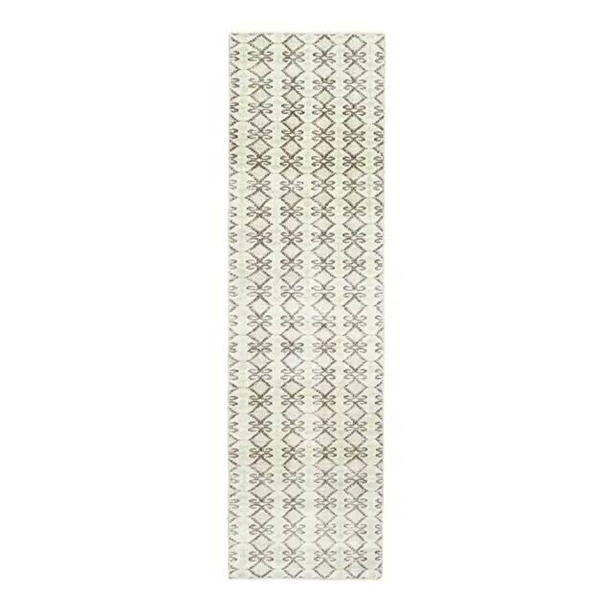 1970s Turkish Hand-Knotted Wool Cotton Beige Runner Rug 70x262