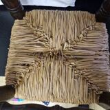 Charles Dudouyt (1885-1946) - Low chair in turned wood and straw - 1940